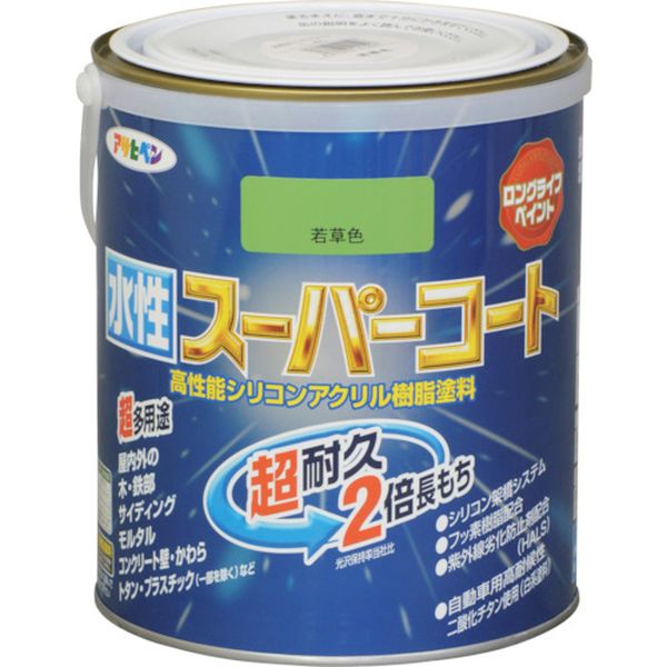【メーカー在庫あり】 (株)アサヒペン アサヒペン 水性スーパーコート 1.6L 若草色 415547 HD店