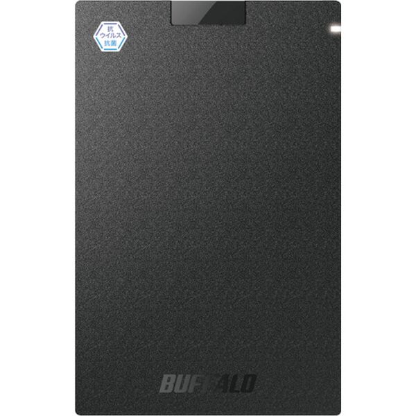 【メーカー在庫あり】 SSDPGVB1.0U3B 抗ウイルス・抗菌ポータブルSSD USB3.2(Gen1) Type-A 1TB ブラック SSD-PGVB1-0U3-B HD店