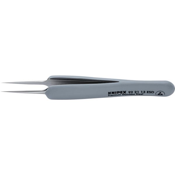 【メーカー在庫あり】 922113ESD KNIPEX社 KNIPEX ラバーハンドル付き精密ピンセット 先極細 112ММ 9221-13ESD HD店｜ヒロチー商事 ハーレー 店