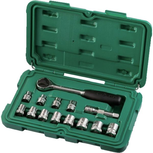 【メーカー在庫あり】 SATA社 SATA 6角ソケットレンチセット 差込角9.5mm(14点) 09523 HD店