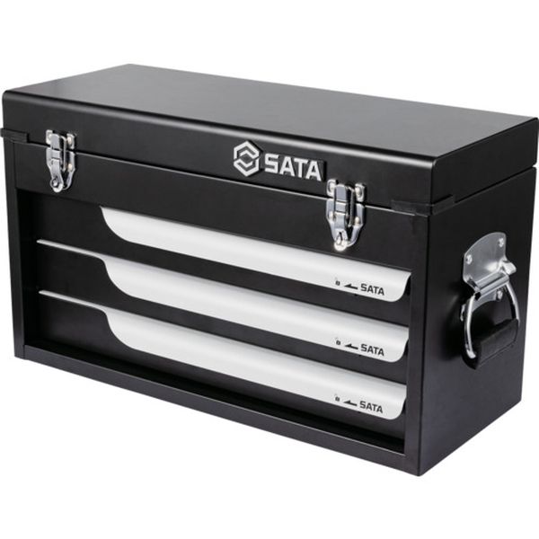 【製造会社店卸し資産あり】 SATA社 SATA スチールツールチェスト 520×305×220粍(黒) 195134 固定ディスク店