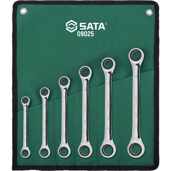 【製造会社店卸し資産あり】 SATA社 SATA 両口ラチェットレンチセット(6点) 09025 固定ディスク店