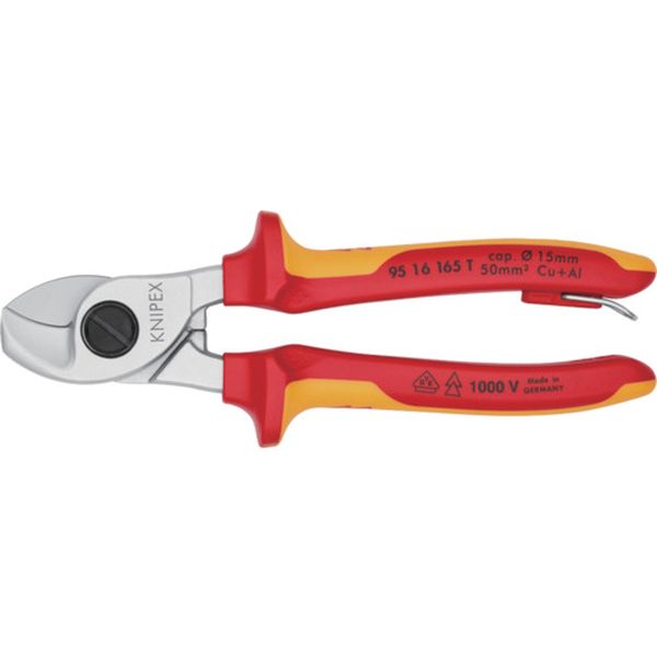 【メーカー在庫あり】 9516165TBK KNIPEX社 KNIPEX 絶縁ケーブルカッター 1000V絶縁 落下防止 165mm 9516-165TBK HD店|ヒロチー商事 ハーレー 店