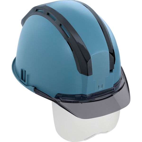 【メーカー在庫あり】 ヘルメット セフメット(セフ取付溝付ヘルメット) アースブルー スモーク シールド付 HSEACSSB HD店