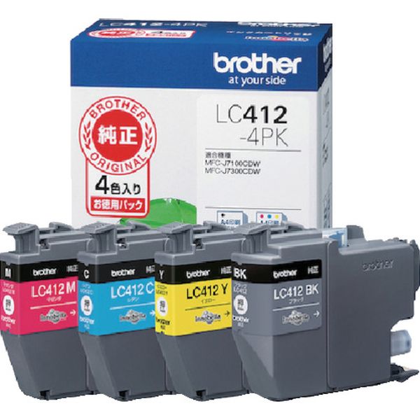 【メーカー在庫あり】 LC4124PK ブラザー工業(株) ブラザー インクカートリッジ 4色パック LC412-4PK HD店