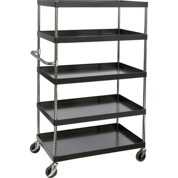 【メーカー在庫あり】 PEW1595BK ツールワゴン フェニックスワゴン 省音 900X600XH1500 5段 ブラック PEW-1595-BK HD店|ヒロチー商事 ハーレー 店