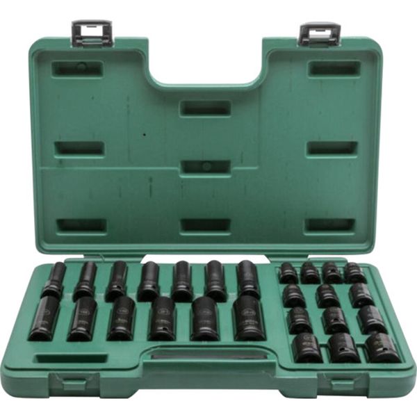 【メーカー在庫あり】 SATA社 SATA 薄肉インパクトソケットセット(6角)差込角12.7mm(26点) ST34399T HD店｜ヒロチー商事 ハーレー 店