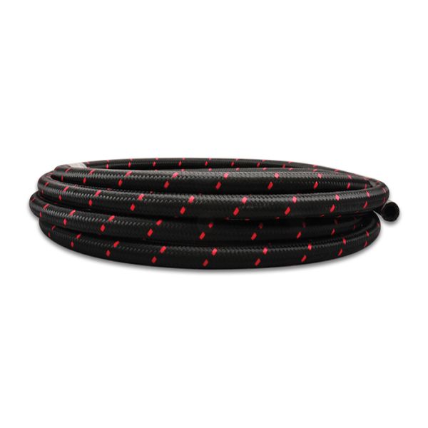 【USA在庫あり】 Vibrant -12 AN Two-Tone ブラック/レッド ナイロン Braided Flex ホース (10フィートロール) vib11972R HD店