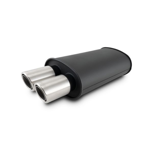 【USA在庫あり】 Vibrant Streetpower Flat Blk マフラー 9x5x15in Body 2.5in インレット ID 3in Tip OD w/Dual Angle Tips vib12310 HD店