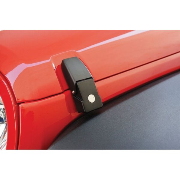 【USA在庫あり】 Rampage 2007-2018 Jeep ラングラー(JK) Hood Catch Locking - Black ram76336 HD店