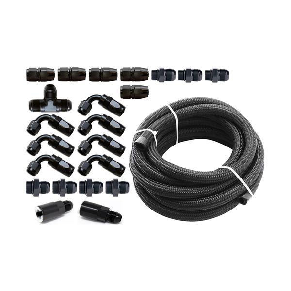【USA在庫あり】 Torque Solution Braided フューエルライン キット for -6 Aeromotive FPR: スバル WRX 02年-14年/スバル STI 07年-18年 tqsTS-SU-6FLK-AM HD店