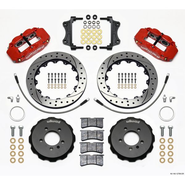【USA在庫あり】 Wilwood Narrow Superlite 6R フロント Hat Kit 12.88in Drill Red 06-12 フォルクスワーゲン GTI w/ Lines wil140-12789-DR HD店