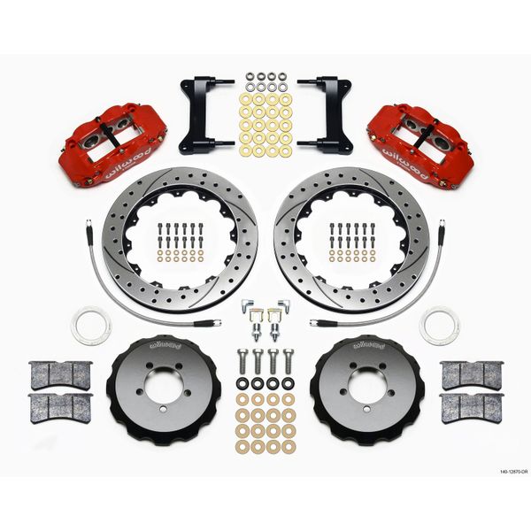 【USA在庫あり】 Wilwood Narrow Superlite 6R フロント Hat Kit 12.88in Drill Red 2012-Up トヨタ / Scion FRS w/ Lines wil140-12870-DR HD店