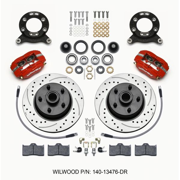【USA在庫あり】 Wilwood Forged Dynalite-M フロント Kit 11.30in 1 PC Rotor&Hub Drill-Red 1965-1969 Mustang Disc & Drum wil140-13476-DR HD店