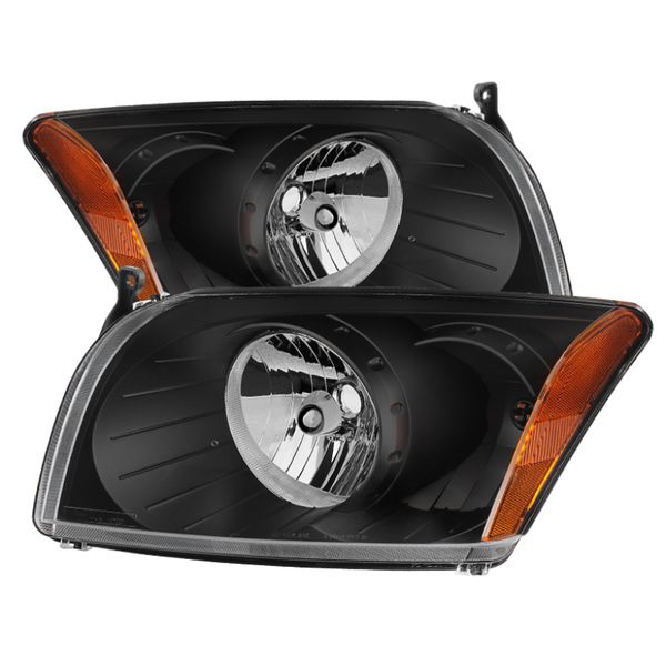【USA在庫あり】 Spyder Xtune Dodge Caliber 07年-12年 Crystal ヘッドライト ブラック HD-JH-DCAL07-AM-BK spy9026522 HD店