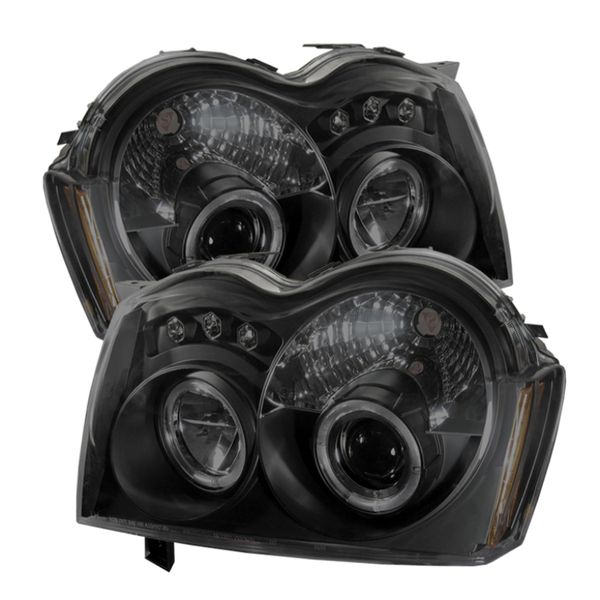 【USA在庫あり】 Spyder Jeep Grand Cherokee 05年-07年 プロジェクター ヘッドライト LED Halo LED ブラック スモーク PRO-YD-JGC05-HL-BSM spy5078551 HD店 45,247円
