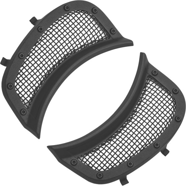 【USA在庫あり】 クリアキン Kuryakyn メッシュヘッドライトベントアクセント 15年以降 FLTR 黒 kur6519 JP店