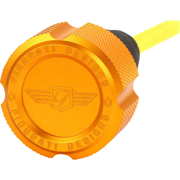 【USA在庫あり】 FIGURATI DESIGNS オイル ディップスティック MAGNETIC PERF ツインカム 2007- KNURLED GOLD 0710-0309 JP店