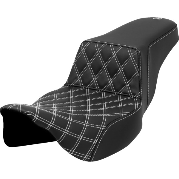 【USA在庫あり】 サドルメン Saddlemen シート STEP UP フロント LS EXT RCH ホワイト ステッチ 0801-1581 JP店