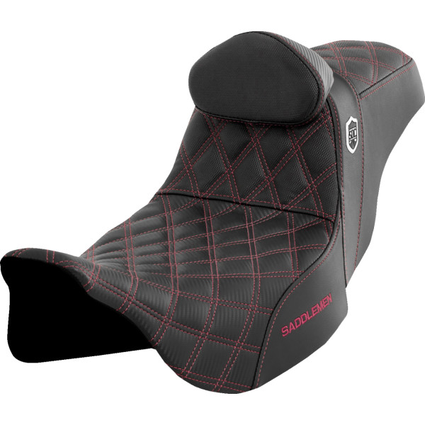 【USA在庫あり】 サドルメン Saddlemen シート SDC PERF GRIPPER W/BR WINE BERRY ステッチ 0801-1668 JP店