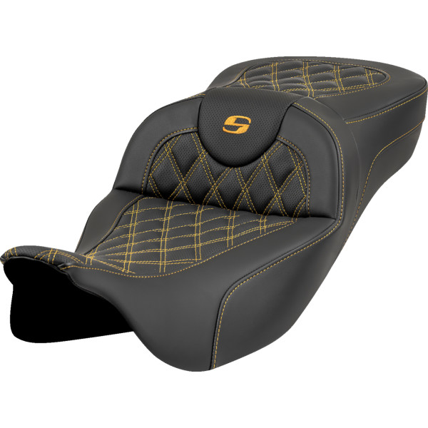 【USA在庫あり】 サドルメン Saddlemen シート ROADSOFA LS EXT RCH ゴールド ステッチ 0801-1990 JP店