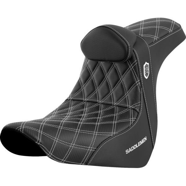【USA在庫あり】 サドルメン Saddlemen シート SDC PERF GRIPPER W/BR ホワイト ステッチ 0802-1602 JP店
