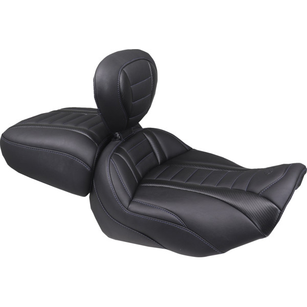 【USA在庫あり】 マスタング Mustang SEAT SOLO DELUXE TOUR W/DBR SKY BLUE THREAD 0801-2162 JP店