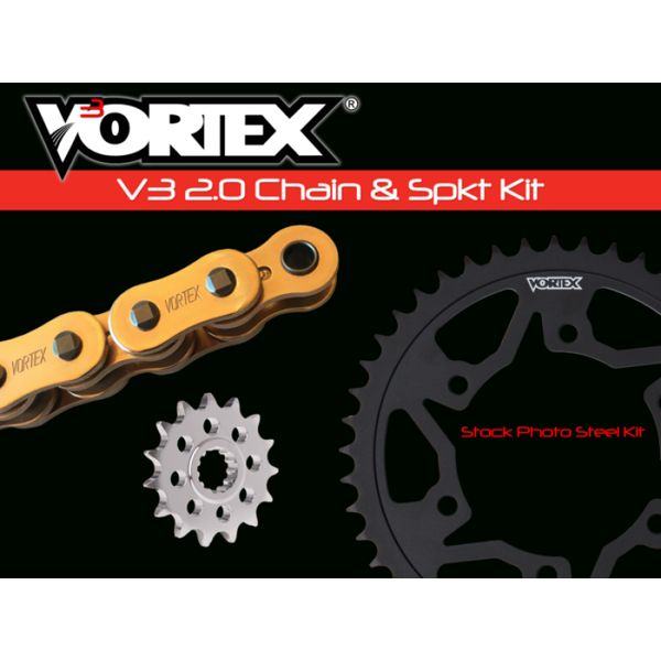 【USA在庫あり】 Vortex Racing V3 2.0 Chain and Sprocket Kit 3523-16,251S-43,G530SX3-108- Gold vtxCKG2145 JP店