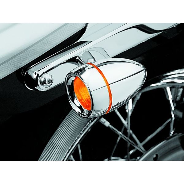 【USA在庫あり】 Kuryakyn Deep Dish Bezel With Amber Lens Chrome kur2108 JP店
