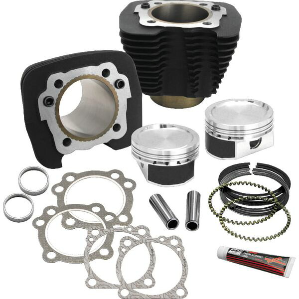 【USA在庫あり】 S&S Cycle 86-19 Sportster Models 883 to 1200cc Conversion Kit - Wrinkle Black ssc910-0687 JP店