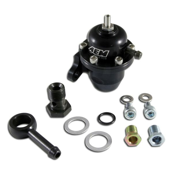 【USA在庫あり】 AEM 96-97 Acura CL / 94-97 Accord / 96-00 Civic Ex Black Adjustable Fuel Pressure Regulator aem25-304BK JP店