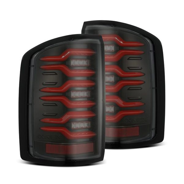 【USA在庫あり】 AlphaRex 14-18 GMC Sierra 1500/2500HD/3500HD LUXX-Series LED Tail Lights Blk/Red w/Actv Lgt Seq. Sig arx630050 JP店