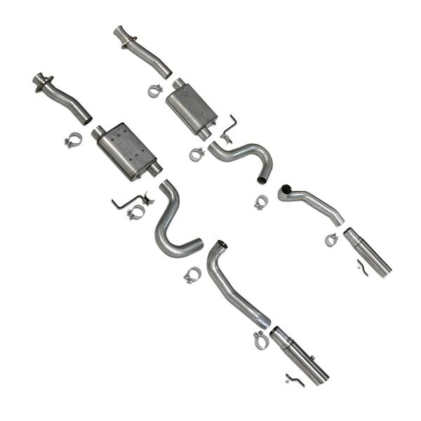 【USA在庫あり】 BBK 86-04 Mustang Cat Back Kit Varitune Mufflers Stainless Steel Tips bbk3001 JP店