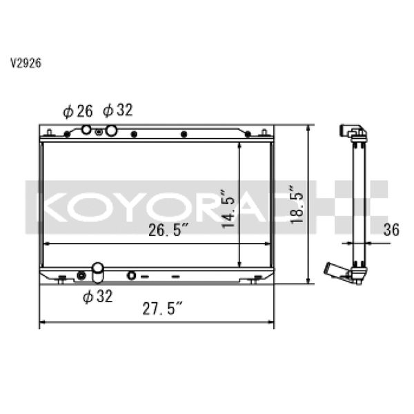 【USA在庫あり】 Koyo 06-11 Honda Civic Si 2.0L Coupe/Sedan (MT) Radiator koyV2926 JP店
