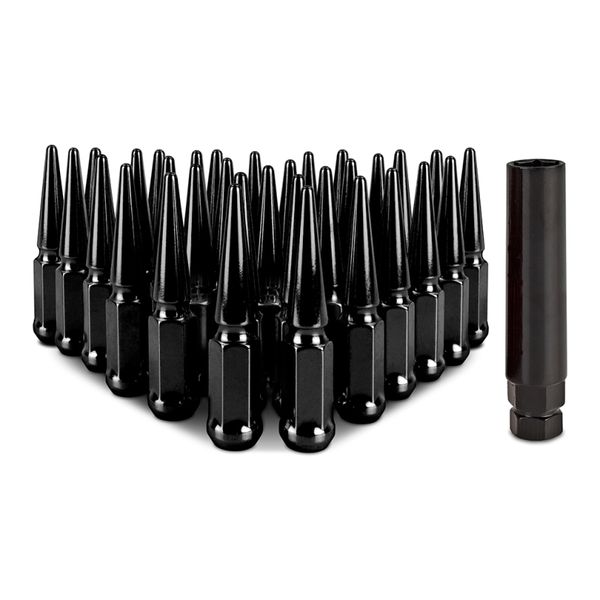【USA在庫あり】 Mishimoto Mishimoto Steel Spiked Lug Nuts M14 x 1.5 32pc Set Black misMMLG-SP1415-32BK JP店