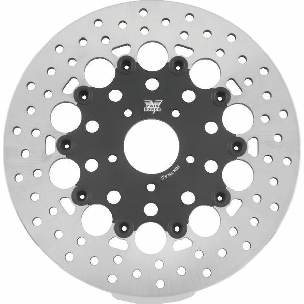 【USA在庫あり】 Twin Power 08-13 FLH FLT 08-16 FLHR 06-17 Dyna Front 11.8 Floating Rotor With Holes Black twp666821 JP店