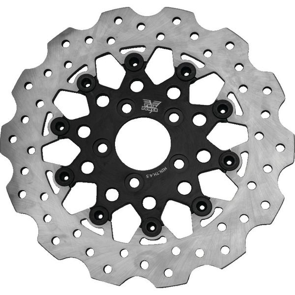 【USA在庫あり】 Twin Power 08-Up FLH FLT Rear 11.8 Scalloped Floating Rotor Black Mesh twp666846 JP店