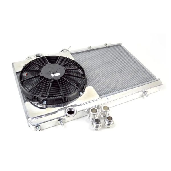 【USA在庫あり】 CSF 96-07 Mitsubishi Evo 4/5/6/7/8/9 Full-Slim Radiator w/12in Fan & Shroud/-16AN & Slip On Fitting csf7075 JP店