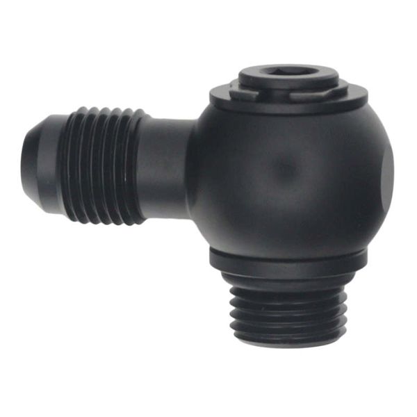 【USA在庫あり】 DeatschWerks 6AN ORB Male to 6AN Male Flare Low Profile 90-Degree Swivel - Anodized Matte Black dwk6-02-0415-B JP店