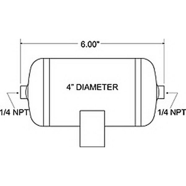 【USA在庫あり】 Firestone Air Tank 0.25 Gallon 4in. x 6in. (2) 1/4in. NPT Ports 150 PSI Max - Black (WR17609166) fir9166 JP店