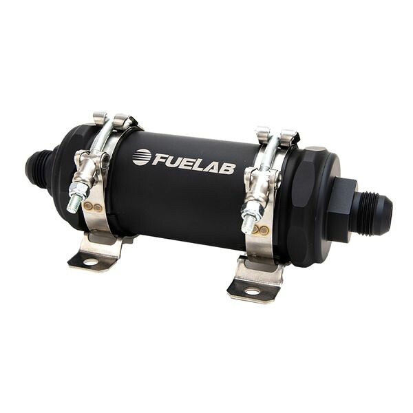 【USA在庫あり】 Fuelab PRO Series In-Line Fuel Filter (10gpm) -12AN In/-12AN Out 100 Micron Stainless - Matte Black flb86824 JP店