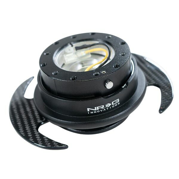 【USA在庫あり】 NRG Quick Release Kit Gen 3.0 - Black Body / Black Ring w/ Carbon Fiber Handles nrgSRK-650CF JP店