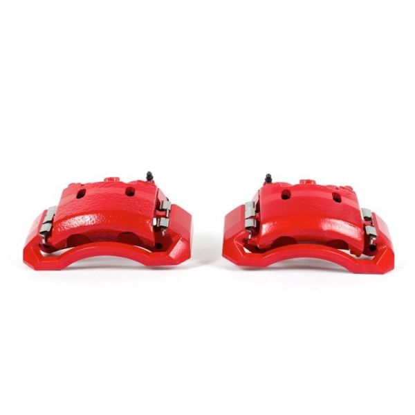 【USA在庫あり】 Power Stop 06-08 Dodge Ram 1500 Front Red Calipers w/Brackets - Pair psbS4890 JP店