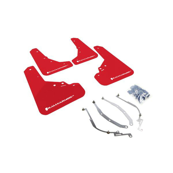 【USA在庫あり】 Rally Armor 12-18 Fiat 500 Red Mud Flap w/White Logo ralMF25-UR-RD/WH JP店