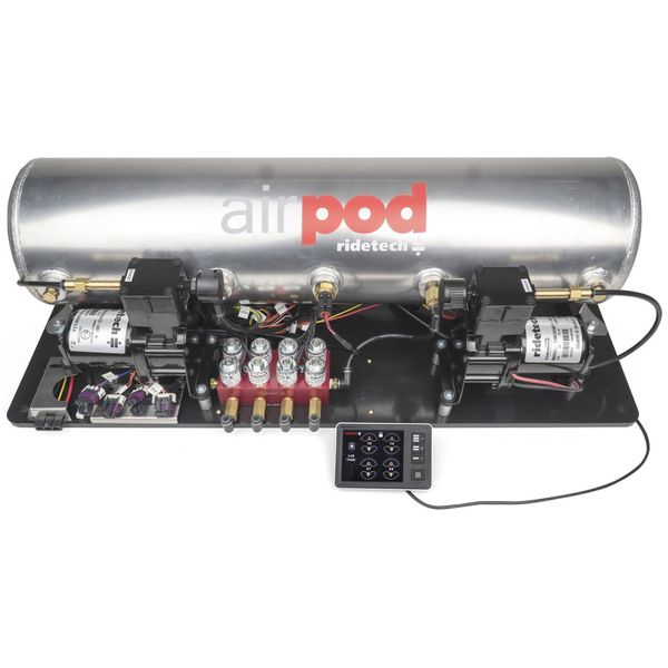 【USA在庫あり】 Ridetech RidePro E5 Air Ride Suspension Control System 5 Gallon Dual Compressor AirPod 1/4in Valves rid30514100 JP店