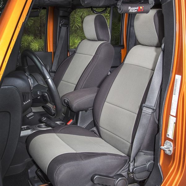 【USA在庫あり】 Rugged Ridge Seat Cover Kit Black/Gray 07-10 Jeep Wrangler JK 4dr rug13295.09 JP店