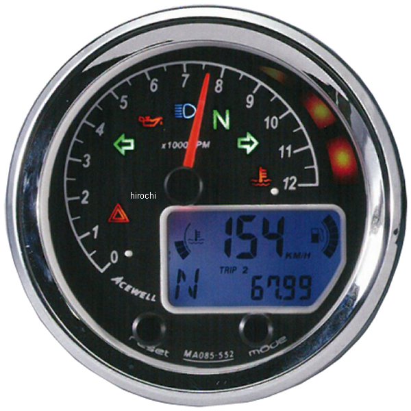 エースウェル ACEWELL 多機能デジタルメーター 15000rpm MA085-652 JP店