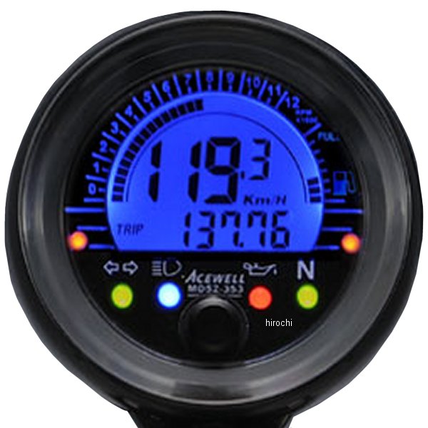 エースウェル ACEWELL 多機能デジタルメーター 燃料計を装備 MD052-253 JP店