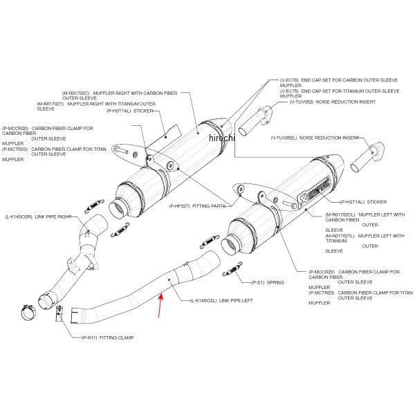 アクラポビッチ AKRAPOVIC リンクパイプ 左側 08年-11年 ZZR1400 ステンレス L-K14SO2L JP店｜株式会社ヒロチー商事 店 27,439円