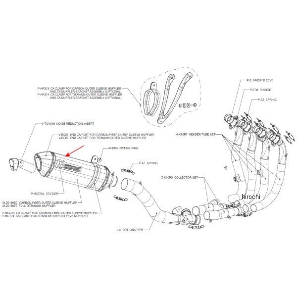 アクラポビッチ AKRAPOVIC リペアサイレンサー Z-TYPE 08年-09年 ZX-10R カーボン M-Z01805C JP店｜株式会社ヒロチー商事 店